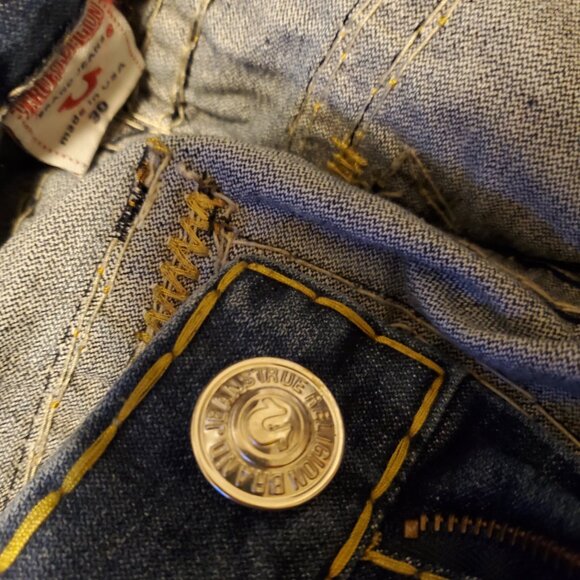 TRUE RELIGION BILLY SUPER T BOOTCUT Denim Jeans 30 X 33 Y2K Vintage - Picture 15 of 15